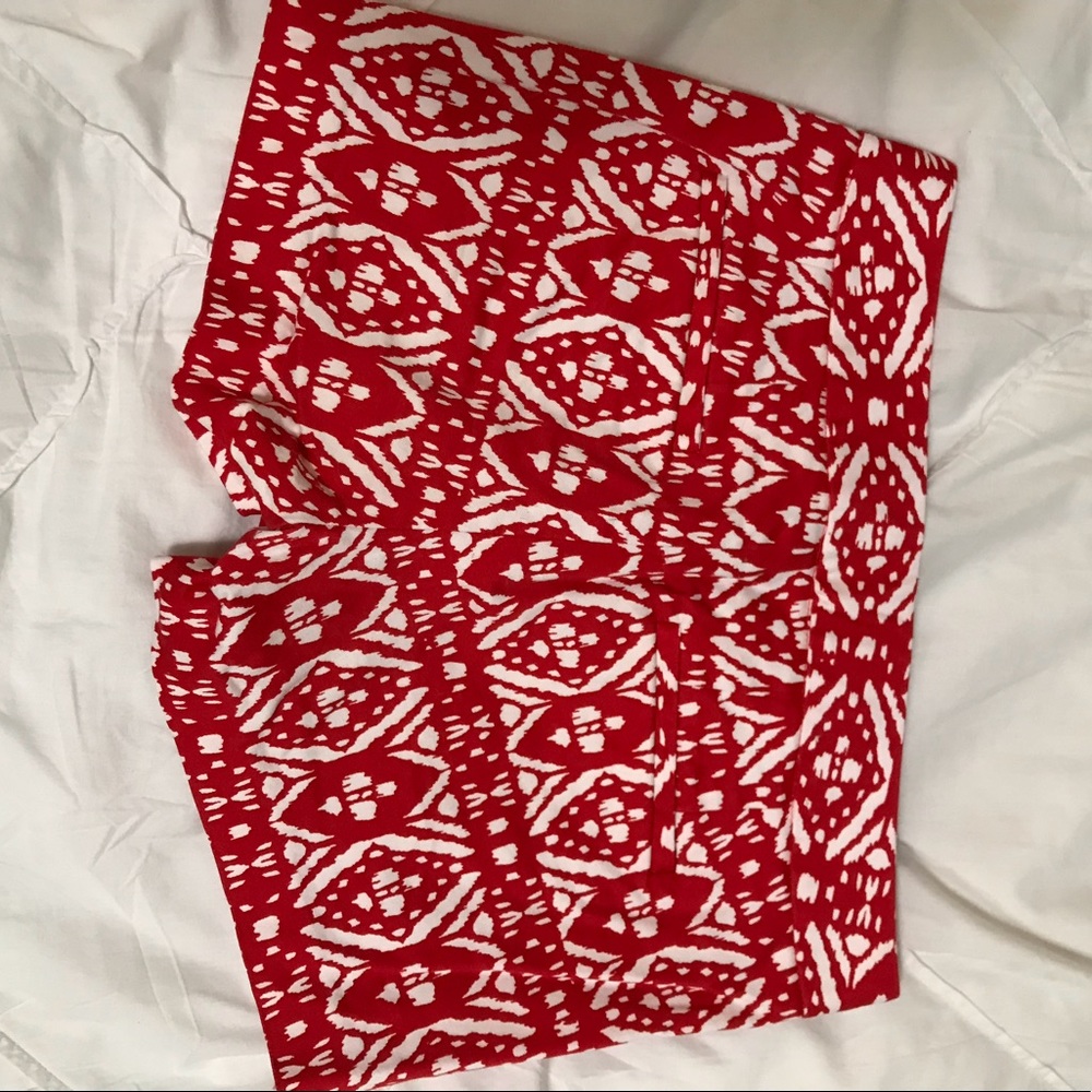 Red patterned J. Crew chino shorts - Picture 2 of 2